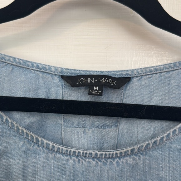 John Mark Women's Relaxed Fit Blue Ombré Shirt with Bell Sleeves Size M - Picture 2 of 12